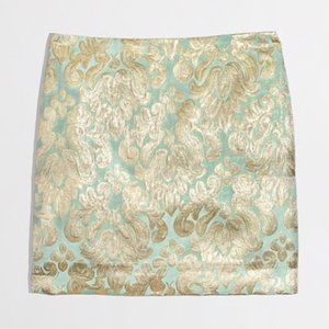 J.Crew Factory Gilded Jacquard Top in Gold and Green Brocade